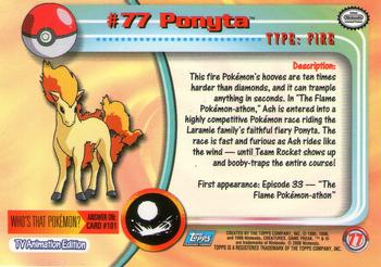 2000 Topps Pokemon TV Animation Edition Series 2 - Foil #77 Ponyta Back