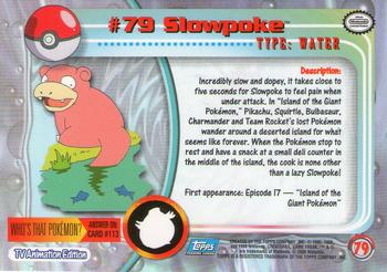 2000 Topps Pokemon TV Animation Edition Series 2 - Foil #79 Slowpoke Back