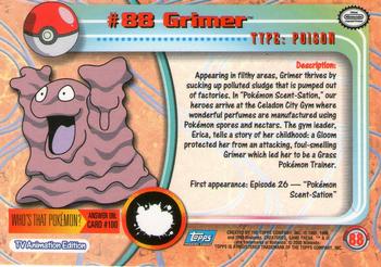 2000 Topps Pokemon TV Animation Edition Series 2 - Foil #88 Grimer Back
