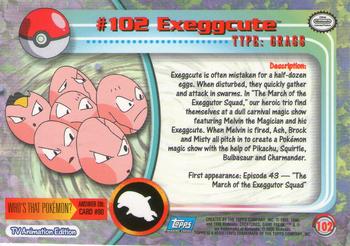 2000 Topps Pokemon TV Animation Edition Series 2 - Foil #102 Exeggcute Back