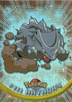 2000 Topps Pokemon TV Animation Edition Series 2 - Foil #111 Rhyhorn Front