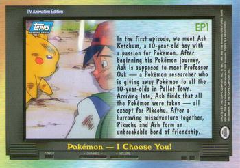 2000 Topps Pokemon TV Animation Edition Series 2 - Foil #EP1 Pokémon - I Choose You! Back