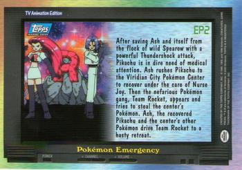 2000 Topps Pokemon TV Animation Edition Series 2 - Foil #EP2 Pokémon Emergency Back