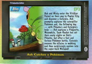 2000 Topps Pokemon TV Animation Edition Series 2 - Foil #EP3 Ash Catches a Pokémon Back