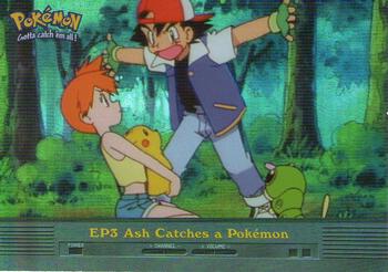 2000 Topps Pokemon TV Animation Edition Series 2 - Foil #EP3 Ash Catches a Pokémon Front