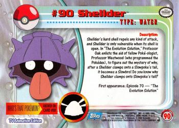 2000 Topps Pokemon TV Animation Edition Series 2 - Foil #90 Shellder Back