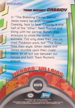 2000 Topps Pokemon TV Animation Edition Series 2 - Foil #HV5 Team Rocket: Cassidy Back
