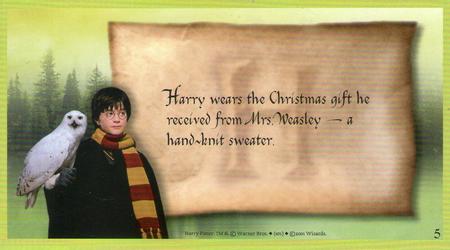 2001 Wizards Harry Potter and the Sorcerer's Stone #5 Christmas Gift Back