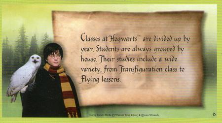 2001 Wizards Harry Potter and the Sorcerer's Stone #6 Classes at Hogwarts Back