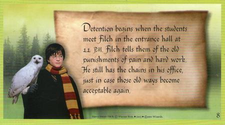 2001 Wizards Harry Potter and the Sorcerer's Stone #8 Detention Begins Back