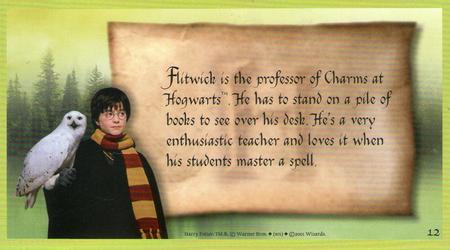 2001 Wizards Harry Potter and the Sorcerer's Stone #12 Flitwick, Charms Professor Back