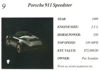 1992 All Sports Marketing Exotic Dreams #9 1989 Porsche 911 Speedster Back