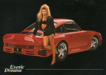1992 All Sports Marketing Exotic Dreams #40 Mickie with Porsche 959 Coupe Front