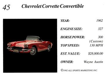 1992 All Sports Marketing Exotic Dreams #45 1962 Corvette Back