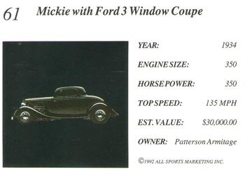 1992 All Sports Marketing Exotic Dreams #61 Mickie with Ford 3 Window Coupe Back