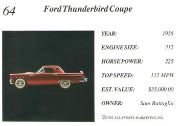 1992 All Sports Marketing Exotic Dreams #64 1956 Ford Thunderbird Back