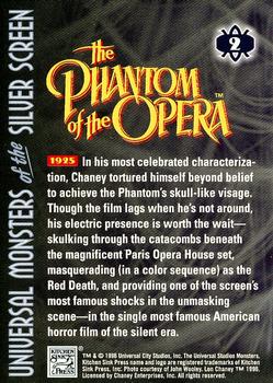 1996 Kitchen Sink Press Universal Monsters of the Silver Screen #2 The Phantom of the Opera                          1925 Back