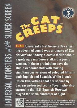 1996 Kitchen Sink Press Universal Monsters of the Silver Screen #3 The Cat Creeps                                    1930 Back