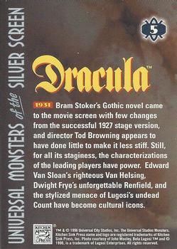 1996 Kitchen Sink Press Universal Monsters of the Silver Screen #5 Dracula                                           1931 Back