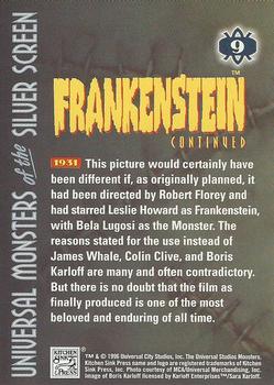 1996 Kitchen Sink Press Universal Monsters of the Silver Screen #9 Frankenstein continued                            1931 Back
