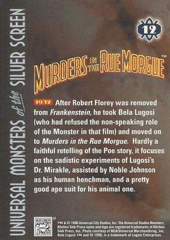 1996 Kitchen Sink Press Universal Monsters of the Silver Screen #12 Murders in the Rue Morgue                         1932 Back