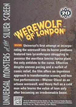 1996 Kitchen Sink Press Universal Monsters of the Silver Screen #20 Werewolf of London                                1935 Back