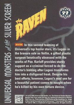 1996 Kitchen Sink Press Universal Monsters of the Silver Screen #22 The Raven                                         1935 Back
