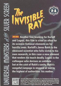 1996 Kitchen Sink Press Universal Monsters of the Silver Screen #24 The Invisible Ray                                 1936 Back