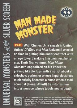 1996 Kitchen Sink Press Universal Monsters of the Silver Screen #33 Man Made Monster                                  1941 Back