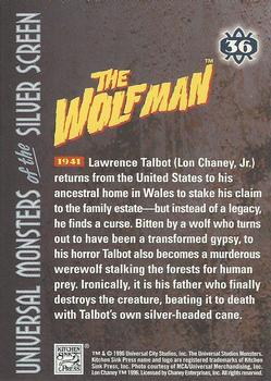 1996 Kitchen Sink Press Universal Monsters of the Silver Screen #36 The Wolfman                                       1941 Back