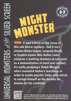 1996 Kitchen Sink Press Universal Monsters of the Silver Screen #42 Night Monster                                     1942 Back