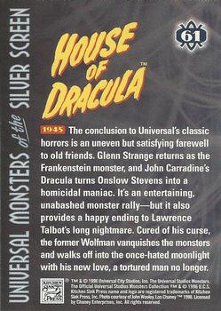 1996 Kitchen Sink Press Universal Monsters of the Silver Screen #61 House of Dracula                                  1945 Back