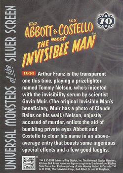 1996 Kitchen Sink Press Universal Monsters of the Silver Screen #70 Abbott & Costello Meet the Invisible Man          1951 Back