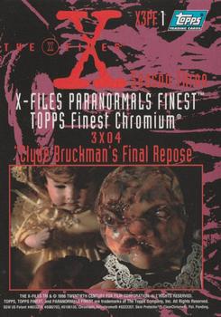 1996 Topps The X-Files Season Three - Paranormal Finest Chromium #X3PF1 Episode 3X04 Back