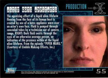 1996 Topps The X-Files Season Three - Silver Foil #55 Alien Ooze Appliance Back