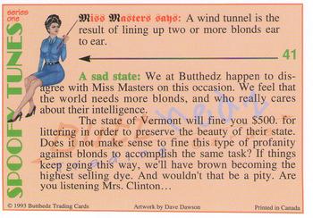 1993 Butthedz Spoofy Tunes #41 The Wind Tunnel Back