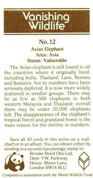 1978 Brooke Bond Vanishing Wildlife #12 Asian Elephant Back