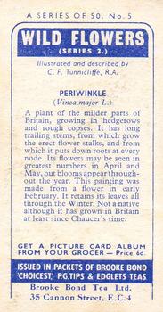 1959 Brooke Bond Wild Flowers Series 2 #5 Periwinkle Back