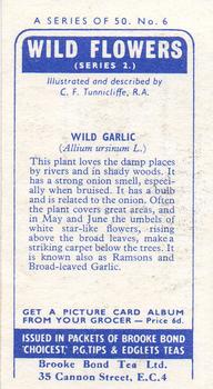 1959 Brooke Bond Wild Flowers Series 2 #6 Wild Garlic Back