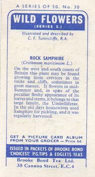 1959 Brooke Bond Wild Flowers Series 2 #30 Rock Samphire Back