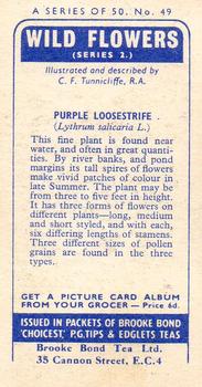 1959 Brooke Bond Wild Flowers Series 2 #49 Purple Loosestrife Back