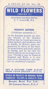 1959 Brooke Bond Wild Flowers Series 2 #50 Meadow Saffron Back