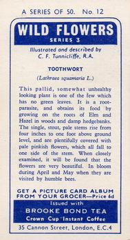 1964 Brooke Bond Wild Flowers Series 3 #12 Toothwort Back