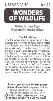 1976 Brooke Bond Wonders of Wildlife #33 The Ink-Maker Back