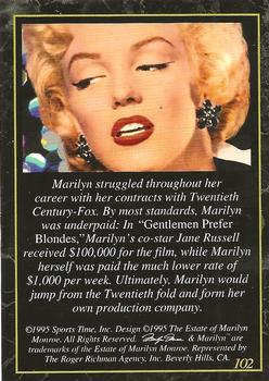 1995 Marilyn Monroe #102 Marilyn struggled throughout her career Back