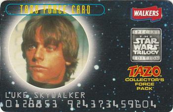 1996 Walkers Star Wars Trilogy Special Edition Tazo's - Tazo Force Cards #NNO Luke Skywalker Front