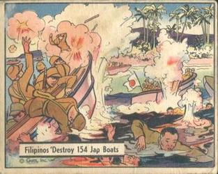 1942 War Gum (R164) #14 Filipinos destroy 154 Jap Boats Front