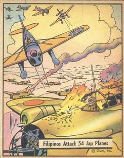 1942 War Gum (R164) #20 Filipinos attack 54 Jap planes Front