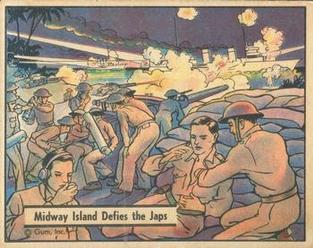 1942 War Gum (R164) #44 Midway Island defines the Japs Front