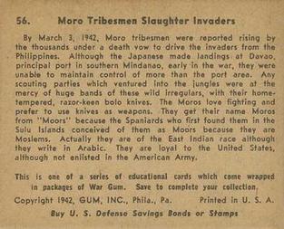 1942 War Gum (R164) #56 Moro Tribesmen Slaughter Invaders Back